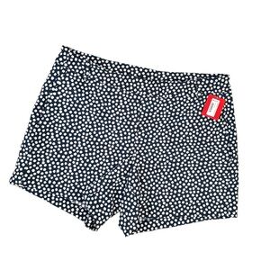 NEW SPANX Pull On Sunshine Shorts 4" Women's XL Navy Blue polka dot UPF 50